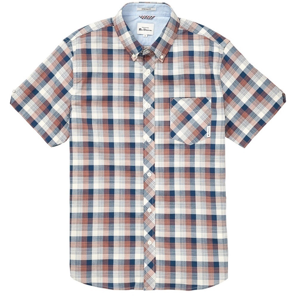 SHORT-SLEEVE YARD-DYE PLAID SHIRT